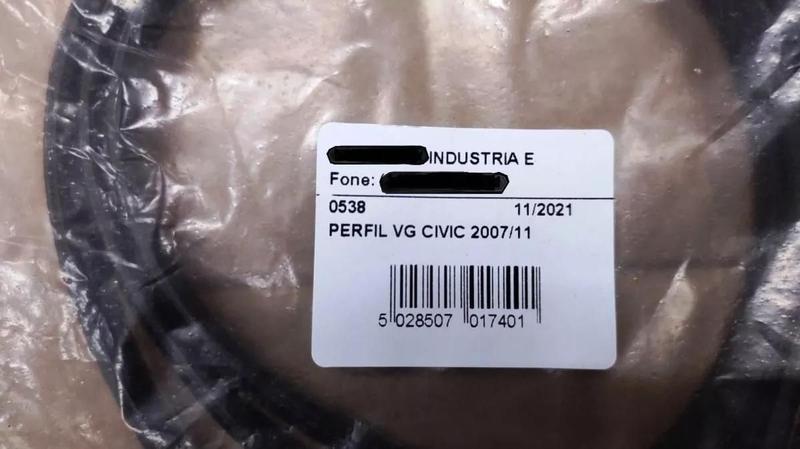 Borracha Vidro Traseiro Vigia New Civic 2006 A 2011